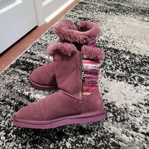 Lamo Mauve Ankle Boots with Multicolor Accents